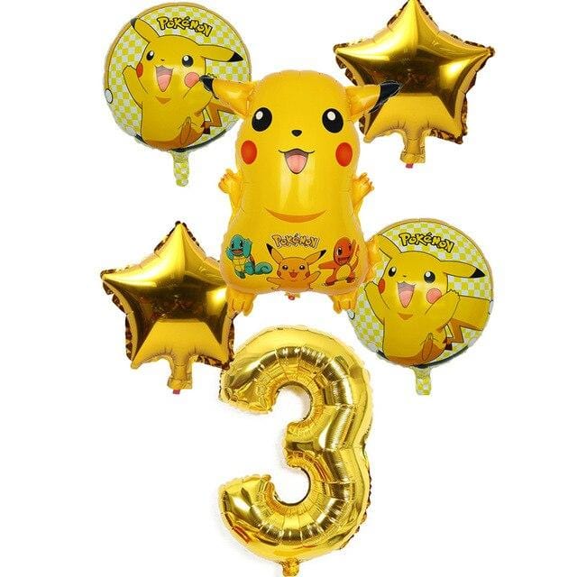 Ballon d'Anniversaire<br>Pokémon Numéro (Jaune)