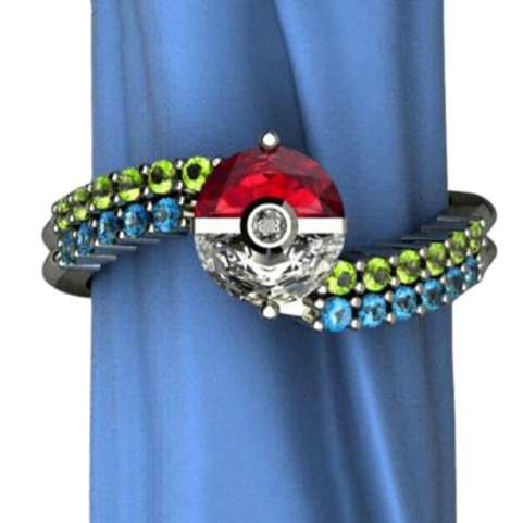 Bague Pokémon<br>Pokéball Colorée